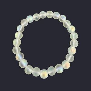 Pastel Yellow Iridescent Glass Bead Bracelet